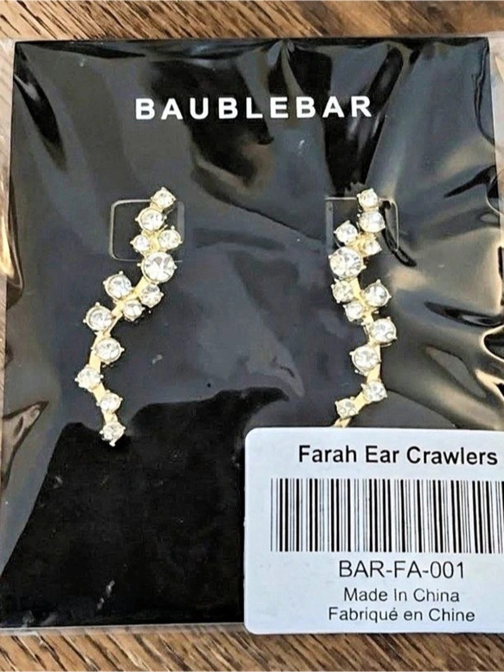 BaubleBar Farah Ear Crawlers Crystal Ear Crawlers NWT